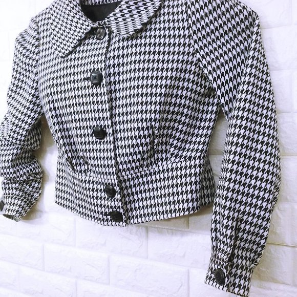 Worthington Cropped Houndstooth Jacket Sz-S Collar - Picture 4 of 11